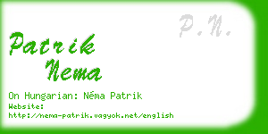 patrik nema business card